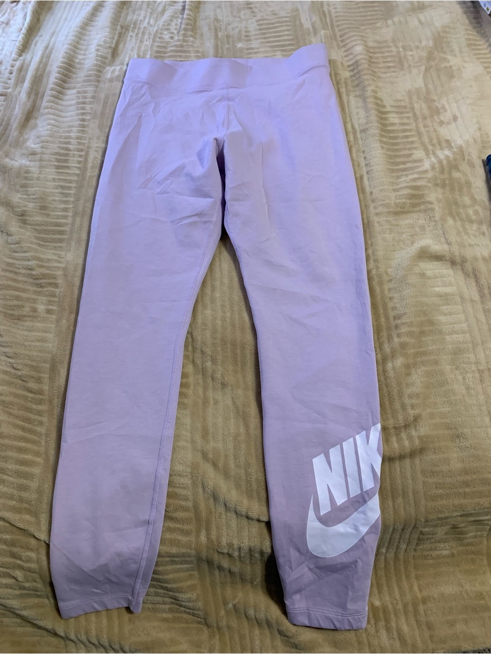Nike Purple Logo Leggings - Kids Bottoms